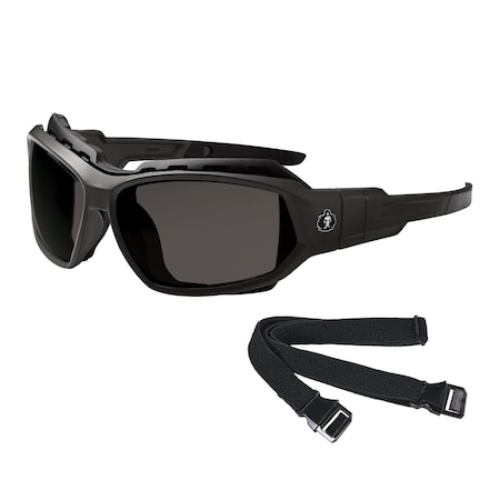 Ergodyne LOKI, Safety Glasses, Anti-Fog, Smoke Lens, Matte Black Frame Frame, Full-Frame LOKI-AFAS